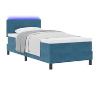 vidaXL Letto a Box con Materasso e LED Blu Scuro 90x190 cm VellutoLetti moderni