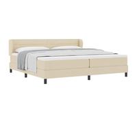 vidaXL Letto a Box Spring con Materasso Crema 200x200 cm Tessuto