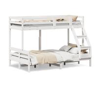 vidaXL Letto a Castello 80x200/120x200cm Bianco Legno Massello di Pino