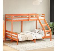 vidaXL Letto a Castello 80x200/140x200 cm Marrone Cera Massello Pino