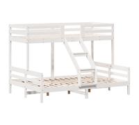 vidaXL Letto a Castello 80x200/140x200cm Bianco Legno Massello di Pino