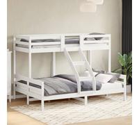 vidaXL Letto a Castello 90x200/140x200cm Bianco Legno Massello di Pino