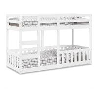 vidaXL Letto a Castello Bianco 75x190 cm in Legno Massello di Pino