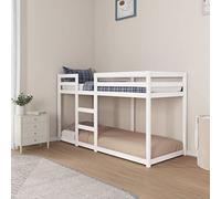 vidaXL Letto a Castello Bianco 75x190 cm in Legno Massello di Pino