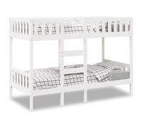 vidaXL Letto a Castello Bianco 75x190 cm in Legno Massello di Pino