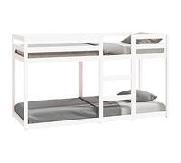 vidaXL Letto a Castello Bianco 75x190 cm in Legno Massello di Pino