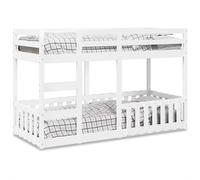 vidaXL Letto a Castello Bianco 90x190 cm in Legno Massello di Pino