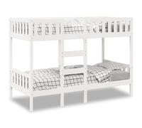 vidaXL Letto a Castello Bianco 90x190 cm in Legno Massello di Pino