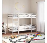 vidaXL Letto a Castello Bianco 90x190 cm in Legno Massello di Pino, Letto a Castello per Bambini, Struttura Letto a Castello, Letto a Castello in Legno