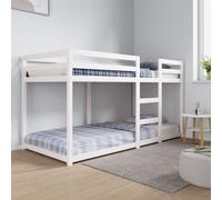vidaXL Letto a Castello Bianco 90x200 cm in Legno Massello di Pino