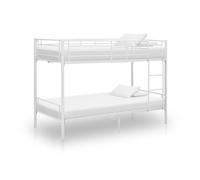 vidaXL Letto a Castello Bianco in Metallo 90x200 cm