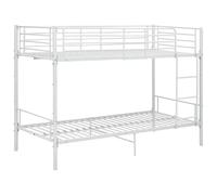 vidaXL Letto a Castello Bianco in Metallo 90x200 cm