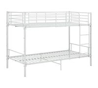 vidaXL Letto a Castello Bianco in Metallo 90x200 cm