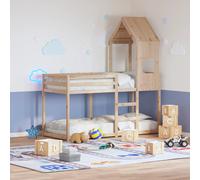 vidaXL Letto a Castello con Tetto 75x190 cm in Legno Massello di Pino