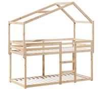 vidaXL Letto a Castello con Tetto 80x200 cm in Legno Massello di Pino