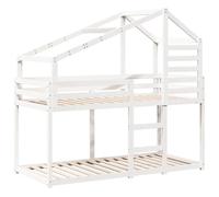 vidaXL Letto a Castello con Tetto Bianco 80x200 cm Legno Massello Pino