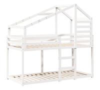 vidaXL Letto a Castello con Tetto Bianco 80x200 cm Legno Massello Pino