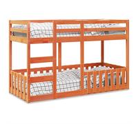 vidaXL Letto a Castello Marrone Cera 75x190 cm in Legno di Pino