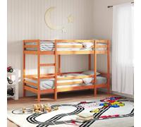 vidaXL Letto a Castello Marrone Cera 75x190 cm in Legno di Pino, letto a castello per bambini, struttura letto a castello, letto a castello in legno