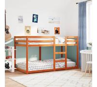 vidaXL Letto a Castello Marrone Cera 90x190 cm in Legno di Pino