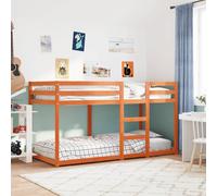 vidaXL Letto a Castello Marrone Cera 90x200 cm in Legno di Pino