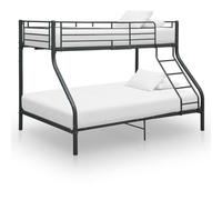 Letto a Castello Nero in Metallo 140x200 cm/90x200 cm