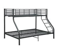 Letto a Castello Nero in Metallo 140x200 cm/90x200 cm