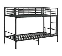 vidaXL Letto a Castello Nero in Metallo 90x200 cm