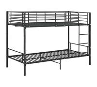 vidaXL Letto a Castello Nero in Metallo 90x200 cm