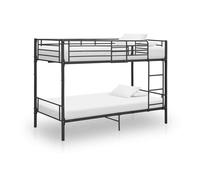 vidaXL Letto a Castello Nero in Metallo 90x200 cm