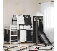 vidaXL Letto a castello per bambini Bianco e Nero 90 x 190 cm Metallo