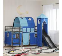 vidaXL Letto a castello per bambini Nero e Blu 100 x 200 cm Metallo
