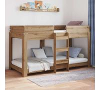 vidaXL Letto a Castello per Bambini Rovere artigianale 90 x 200 cm