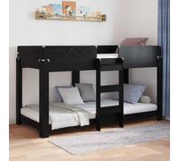 vidaXL Letto a Castello per Bambini Rovere Nero 80 x 200 cm