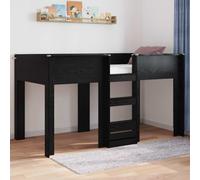 Letto a Castello per Bambini Rovere Nero 90 x 200 cm