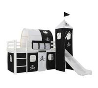 Letto a Castello per Bambini Scivolo e Scala in Pino 97x208cm