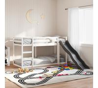 vidaXL Letto a Castello Scivolo e Scala Bianco 80x200 cm Legno di Pino