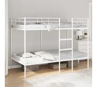 vidaXL Letto a Castello senza Materasso Bianco 100x200 cm in Acciaio