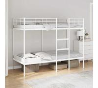 vidaXL Letto a Castello Senza Materasso Bianco 80x200 cm in Acciaio