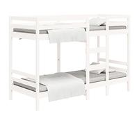 vidaXL Letto a Castello senza Materasso Bianco 90x190cm Massello Pino