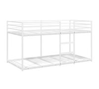 vidaXL Letto a Castello Senza Materasso Bianco 90x200 cm in Acciaio, Struttura Letto, Rete Letto, mobili Camera da Letto, Letto a soppalco
