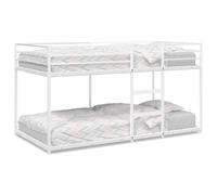 vidaXL Letto a Castello Senza Materasso Bianco 90x200 cm in Acciaio, Struttura Letto, Rete Letto, mobili Camera da Letto, Letto a soppalco