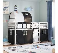 vidaXL Letto a Castello senza Materasso Bianco e Nero 80x200cm in Pino