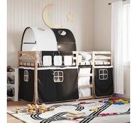 vidaXL Letto a Castello senza Materasso Bianco e Nero 90x200cm in Pino