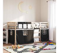 vidaXL Letto a Castello senza Materasso Bianco e Nero 90x200cm in Pino