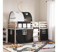 vidaXL Letto a Castello senza Materasso Bianco e Nero 90x200cm in Pino