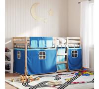 vidaXL Letto a Castello senza Materasso Blu 90x200cm Massello Pino