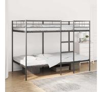 vidaXL Letto a Castello senza Materasso Nero 100x200 cm in Acciaio