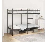 vidaXL Letto a Castello Senza Materasso Nero 75x190 cm in Acciaio