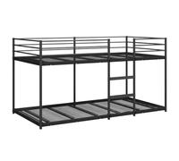 vidaXL Letto a Castello Senza Materasso Nero 75x190 cm in Acciaio